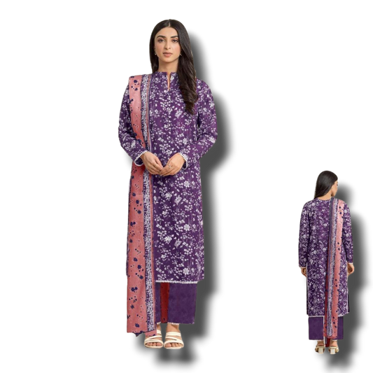 Edenrobe Khaddar Printed 3pcs