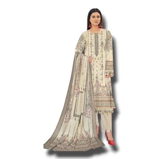 Abrish Dhanak Embroidered 3Pcs