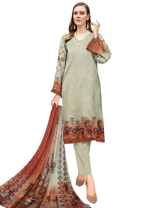 Nisha Designer Lawn Unstitched 3 Pieces Party Wear