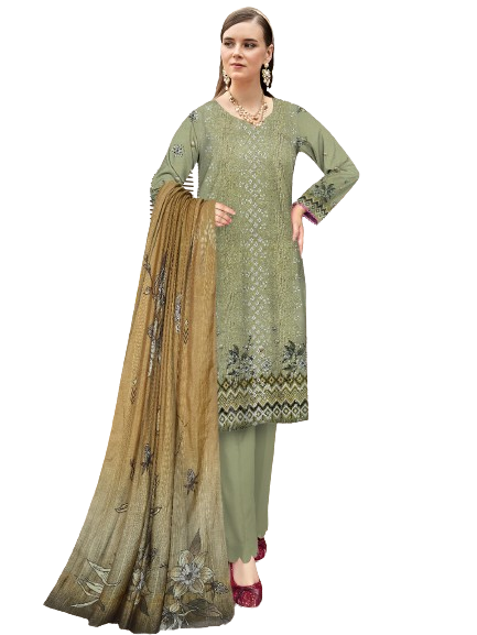 Nisha Designer Lawn Unstitched 3 Pieces Party Wear