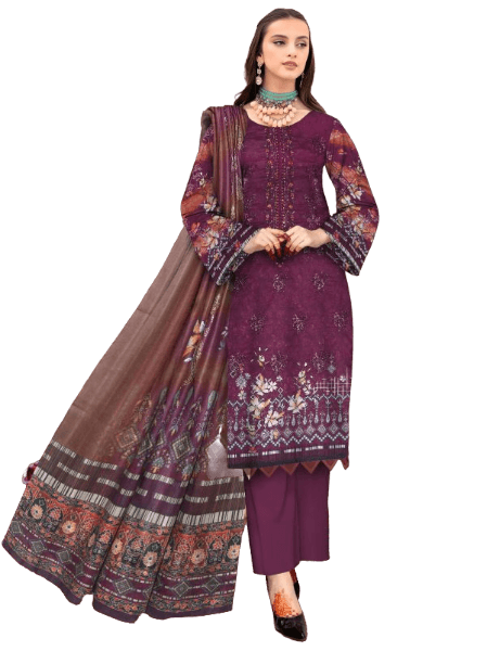 Munarq By Nisha Designer 3 Pieces Unstitched Party Wear