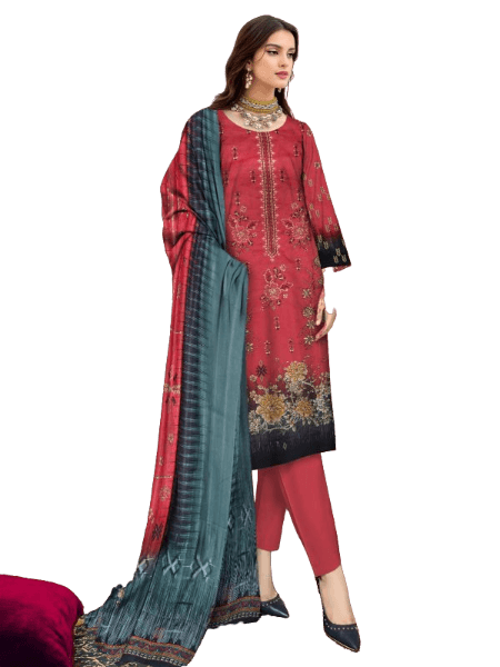 Munarq By Nisha Designer 3 Pieces Unstitched Party Wear